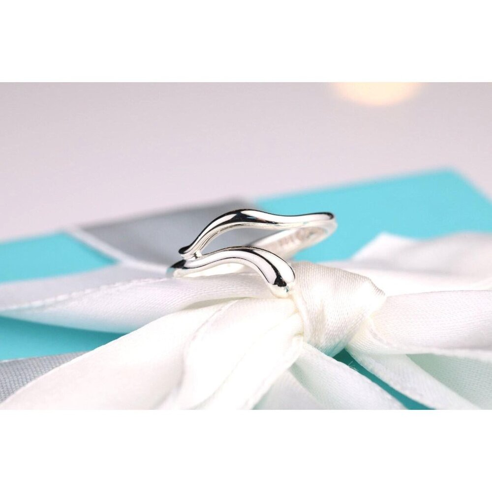 Tiffany & Co. Elsa Peretti Open Teardrop Snake Ring in Sterling Silver Size 6 - Picture 3 of 11
